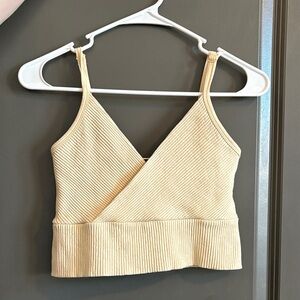 Forever 21 Cream Ribbed Camisole Top